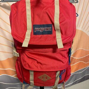 JANSPORT Red SCHOOL/HIKING/TRAVEL BACKPACK/20" LAPTOP SLEEVE Javelina